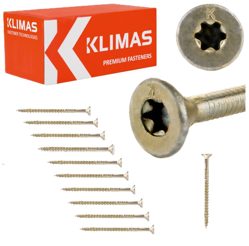 Wkręty do drewna konstrukcyjne Klimas WKCS 8x80 mm z łbem stożkowym 50szt