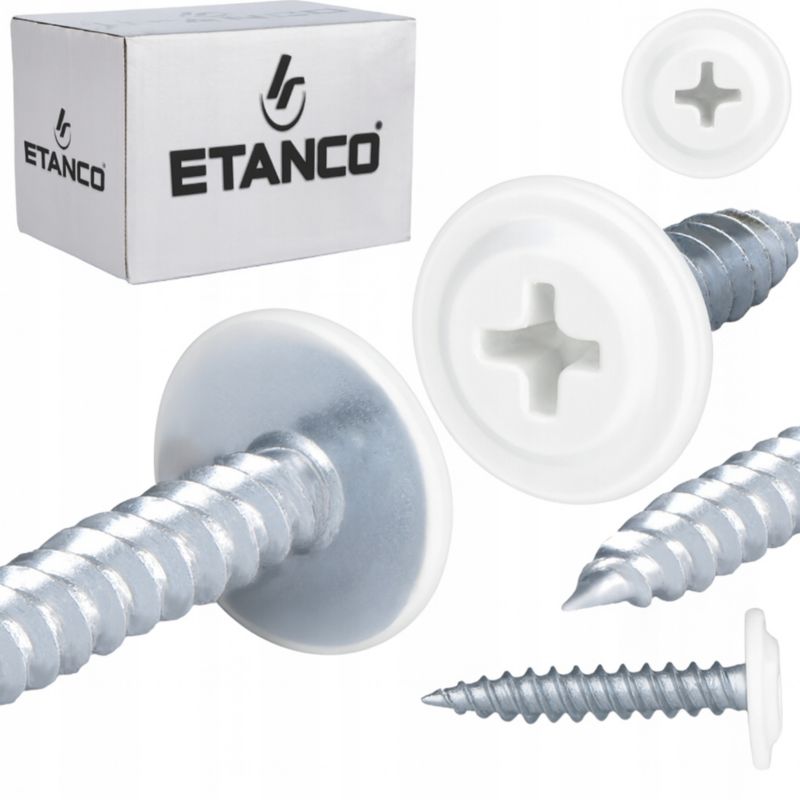 Wkręty Podkładkowe Etanco Do Drewna 4,2X50Mm, Ral 9010 Gm-S 250Szt.