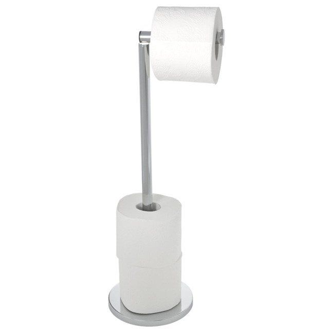 Stojak na papier toaletowy Wenko 2w1 wolnostojący srebrny stal nierdzewna 54cm 1 szt.