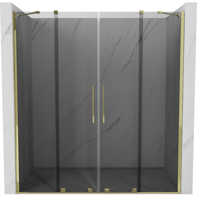 Drzwi prysznicowe rozsuwane Mexen Velar grafit złote 200x200 cm 1 szt.