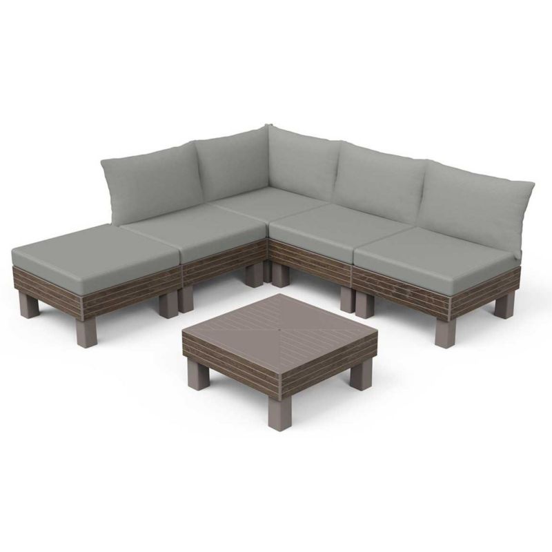 Zestaw ogrodowy modułowy Keter Elements Signature 5 osobowy z poduszkami Walnut kpl