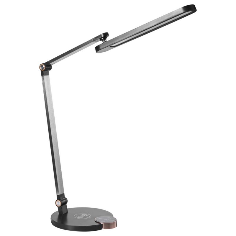 Lampa biurkowa LED Caroy Z ładowarką indukcyjną Czarny 1 szt.