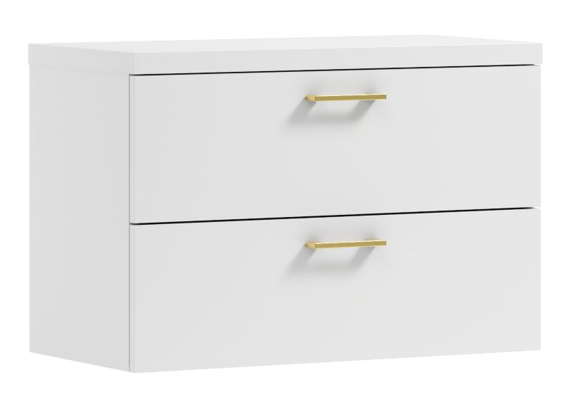 Szafka łazienkowa wisząca LUNA 80 biała/GOLD 1 szt.