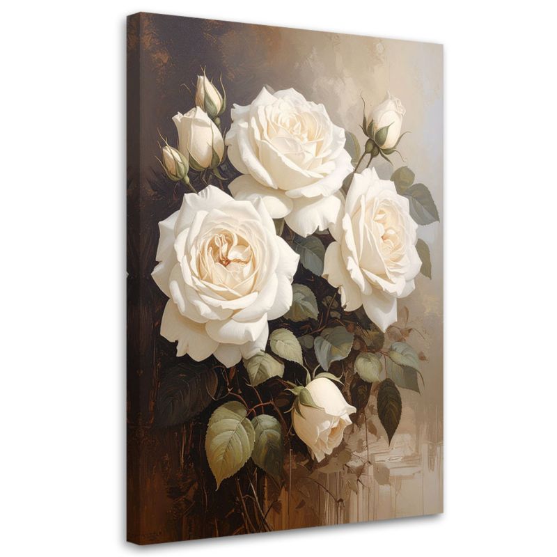 Obraz do salonu sypialni biura kuchni Feeby Kremowe róże kwiaty bukiet 60x90cm 1szt