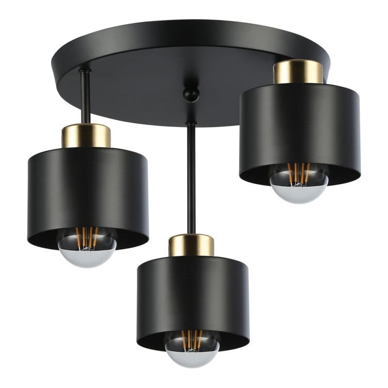 Lampa sufitowa potrójna E27 LED MasterLED Elza fi 33cm IP20 czarna miedziana kinkiet 1 szt.