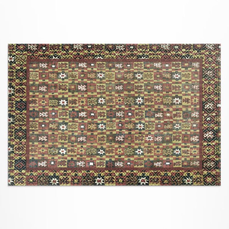 Winylowy Chodnik Zewnętrzny Wallfluent 120x180 cm Vintage Etno kolorowa mozaika vintage 1 szt.