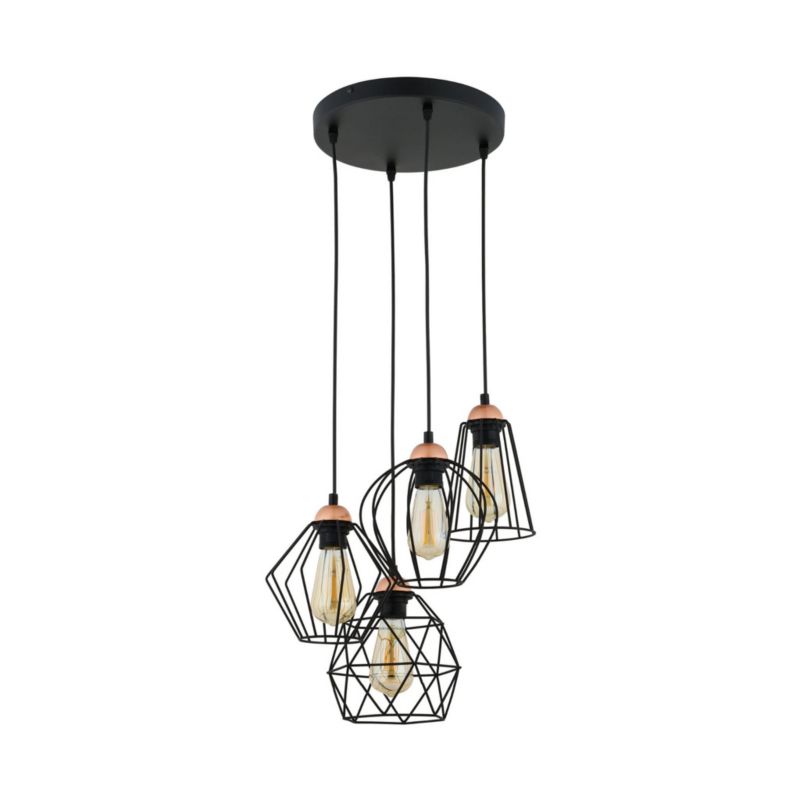 Lampa sufitowa wisząca TK-Lighting Galaxy czarno-miedziana wym: 145 x 46 x 46 cm 4xE27 x 1 szt.