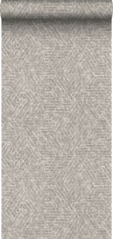 Tapeta Sanders & Sanders linie graficzne ciemny beż 53 cm x 10 m - 1 rol.