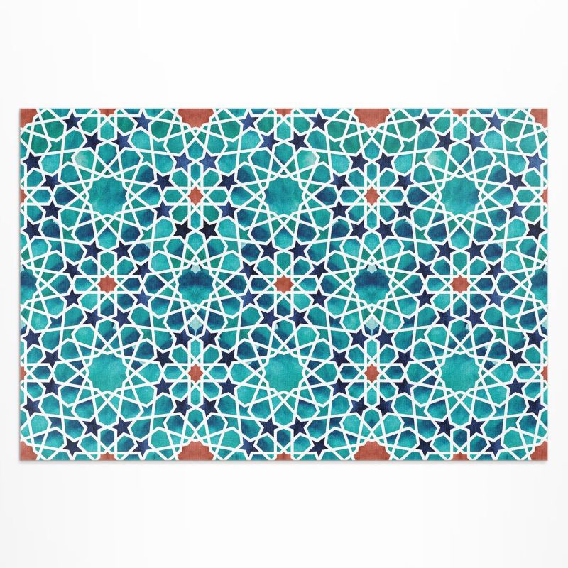 Zewnętrzny Dywan Winylowy Wallfluent 150x225 cm Piękna mozaika z gwiazdkami 1 szt.