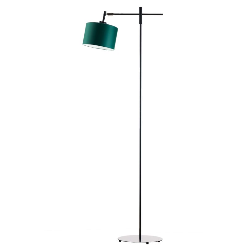 Lampa stojąca Volta Light Factory podłogowa przegubowa regulowana z abażurem butelkowa zieleń walec 17cm SALIX 1szt.