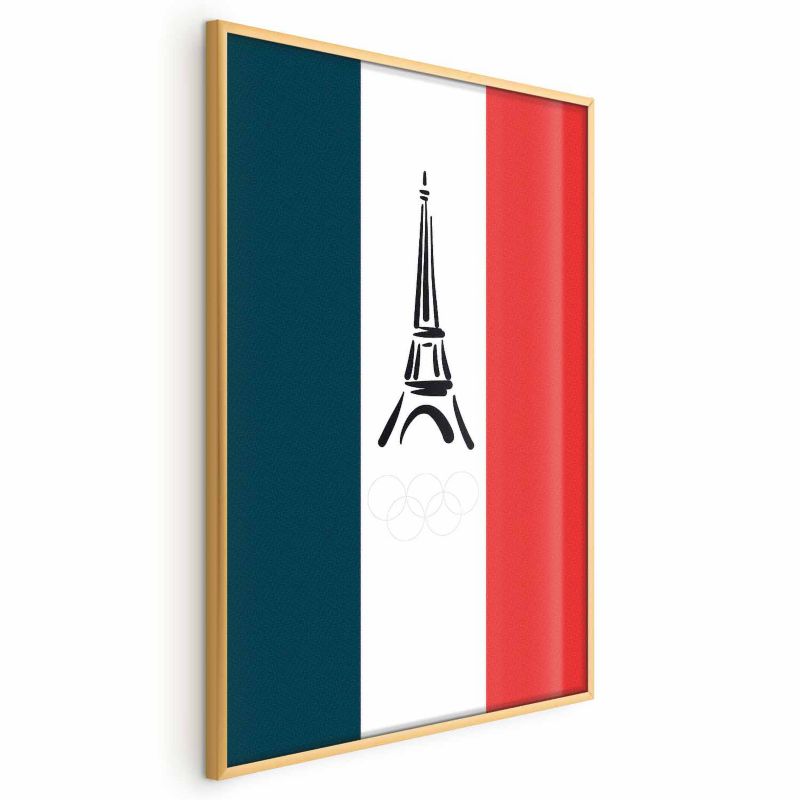 Plakat Artgeist Symbole Francji 60x90 cm z ramą złotą 1 szt
