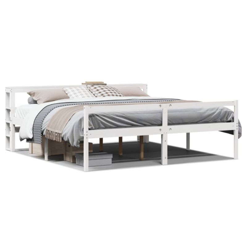 Rama łóżka WaszeMeble 200x200 cm Biały sosna WM-3305874 1 szt.