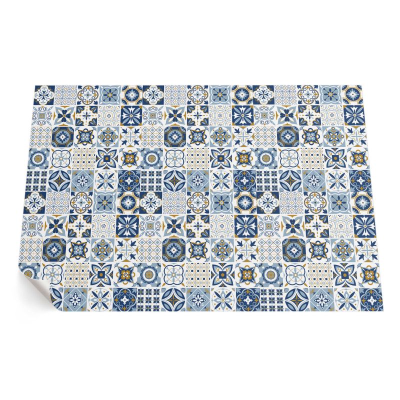 Dywan Winylowy Zewnętrzny ArtPrintCave 60x90 cm Grecka mozaika błękitne dekoracyjne kafelki 1 szt.