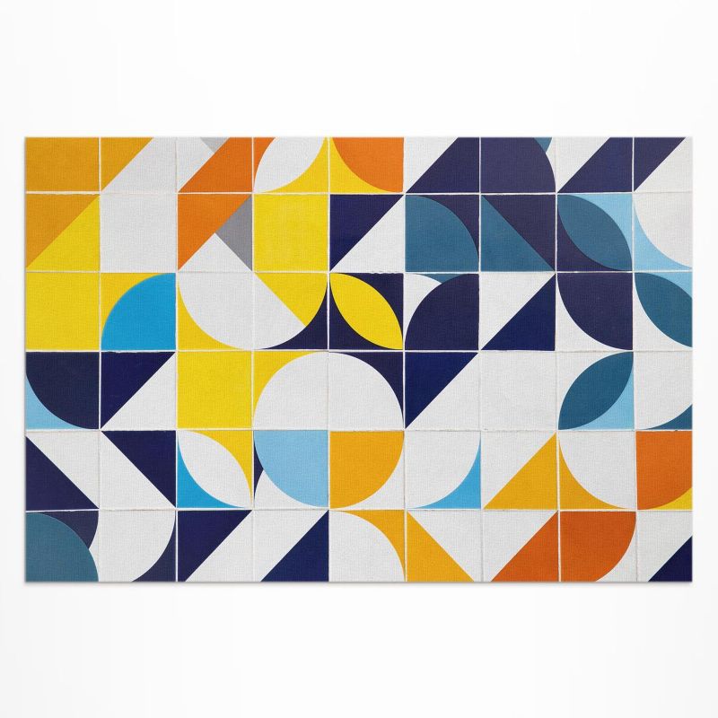 Dywan Winylowy Z Nadrukiem Wallfluent 140x210 cm Geometryczne kształty nowoczesna mozaika 1 szt.