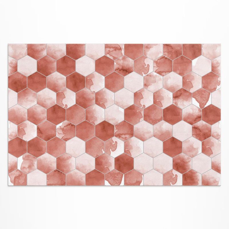 Zewnętrzny Dywan Winylowy Wallfluent 100x150 cm Akwarelowe hexagony elegancka mozaika 1 szt.