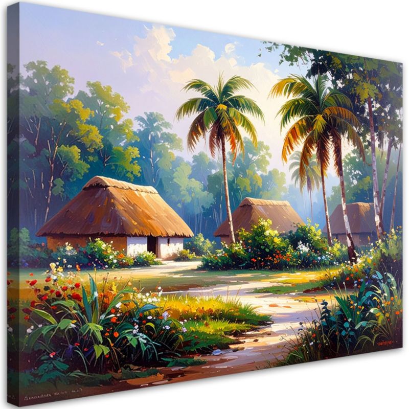 Obraz do salonu sypialni kuchni biura Feeby Domki wiejskie 60x40cm 1szt