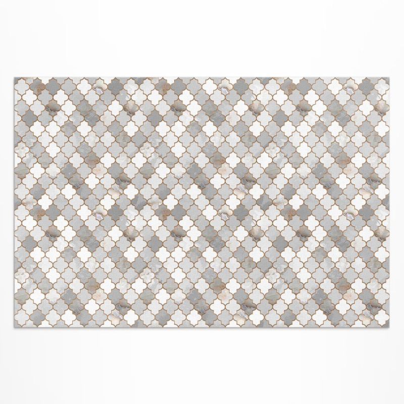 Zewnętrzny Dywan Winylowy Wallfluent 140x210 cm Modna kamienna mozaika stylowe kafelki 1 szt.