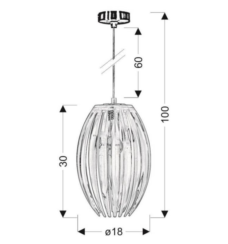 Lampa wisząca Candellux ABUKO biało-brązowa 1xE27x60W wym:100x18x18cm IP20 -1 szt.