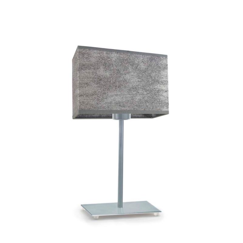 Lampka Nocna Volta Light Factory Moto Abażur Srebrny/Beton Prostokąt 1xE27 1szt.