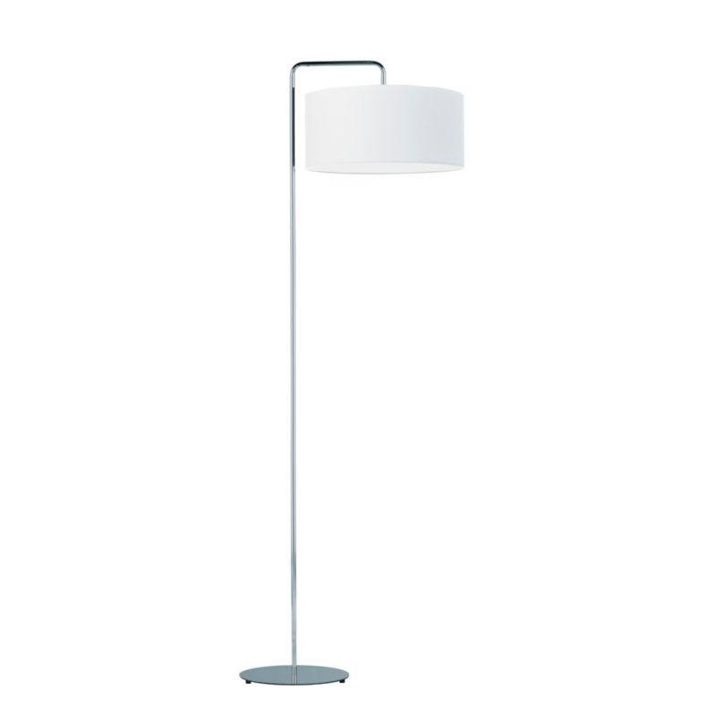Lampa stojąca Volta Light Factory podłogowa z abażurem srebrny/biały walec VOS 1szt.