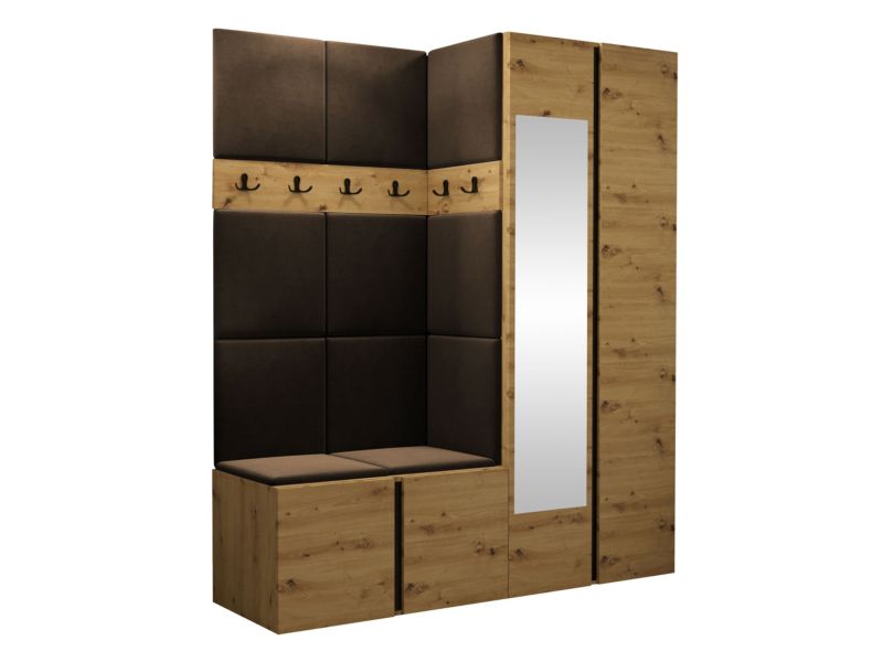 Garderoba MIRJAN 24 Orion XII dąb artisan/czarny + brązowy 1 kpl.