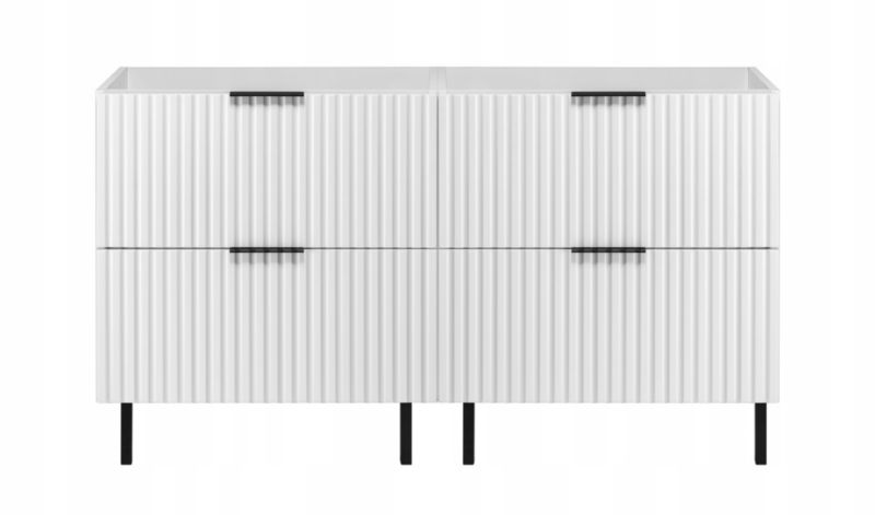 Szafka łazienkowa Furnidea 120 cm biała ryflowana z blatem FLOW 1 szt.