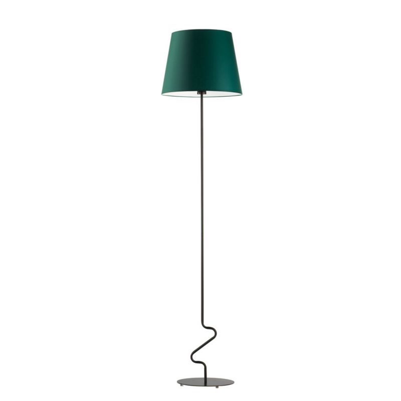 Lampa stojąca Volta Light Factory podłogowa z abażurem butelkowa zieleń stożek VESSO II 1szt.