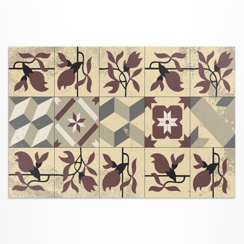 Balkonowy Dywan Winylowy UV Wallfluent 120x180 cm Magnolia kafelki wzorzysta mozaika 1 szt.