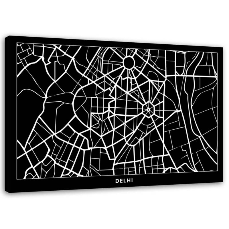 Obraz na płótnie Feeby Delhi - plan miasta 120x80cm 1szt