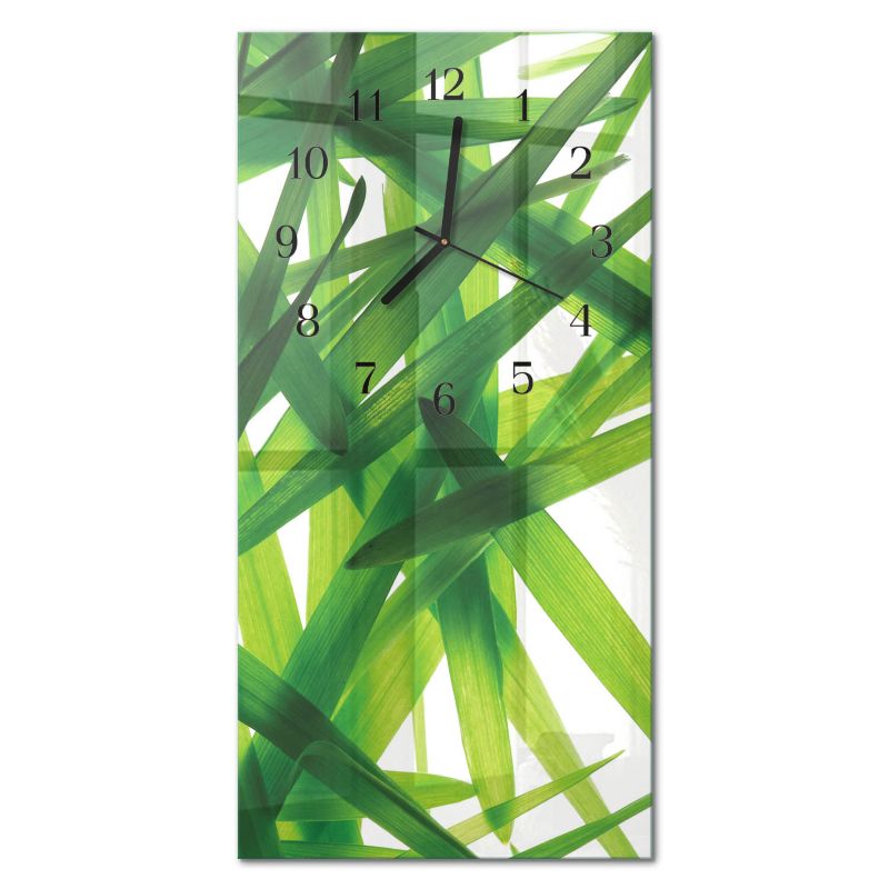 Zegar Ścienny Kuchenny Tulup 30x60 cm z Czarnymi Wskazówkami Liście Roślin 1 szt.