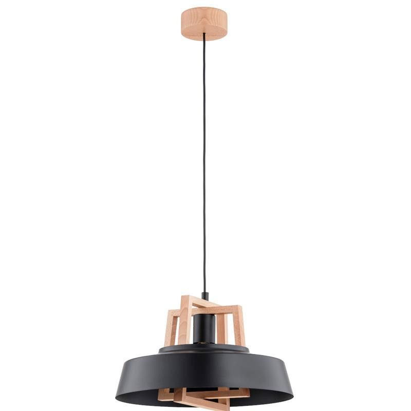 Lampa wisząca Alfa Batut 9433 czarna-jasne drewno styl klasyczny 1xE27 x 15W 1 szt.