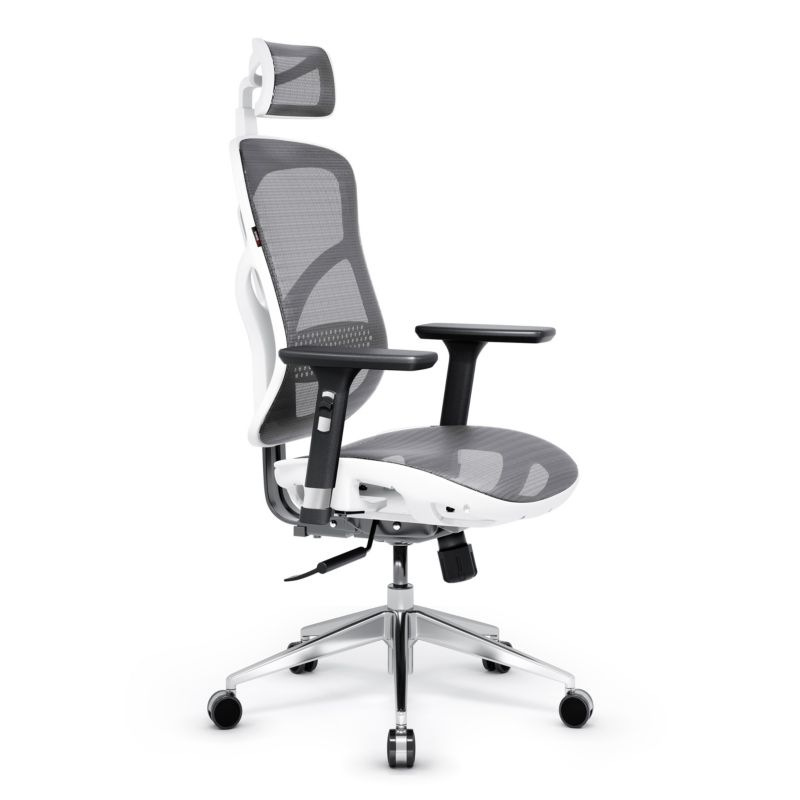 Fotel biurowy ergonomiczny Diablo V-Basic szaro-biały 1 szt