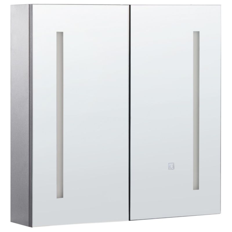Szafka łazienkowa wisząca z lustrem LED Chabunco 60 cm 60 cm Czarny 1 szt.