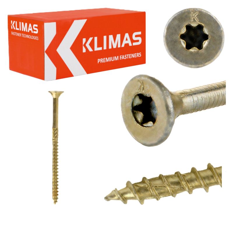 Wkręty do drewna konstrukcyjne Klimas WKCS 4x70 mm z łbem stożkowym 200szt
