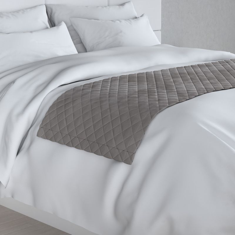Narzuta hotelowa bieżnik Velvet 60x200cm Dekoria 200x60cm gołębi szary 1 szt.