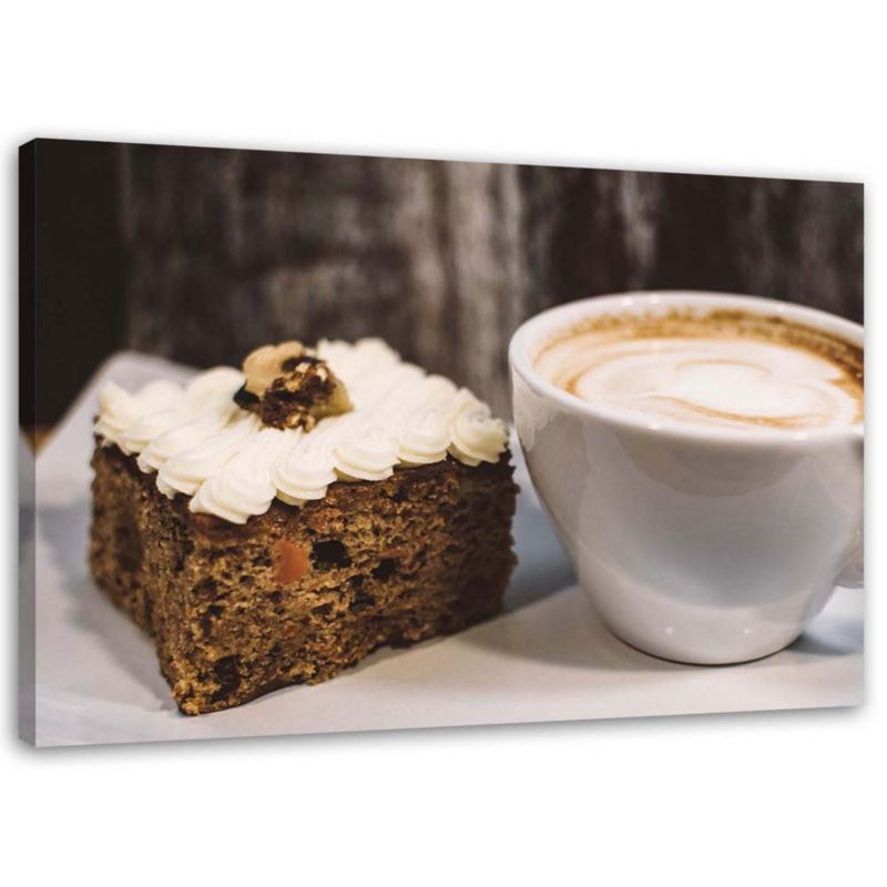 Obraz na płótnie Feeby Cappuccino ciasto słodycze 90x60cm 1szt