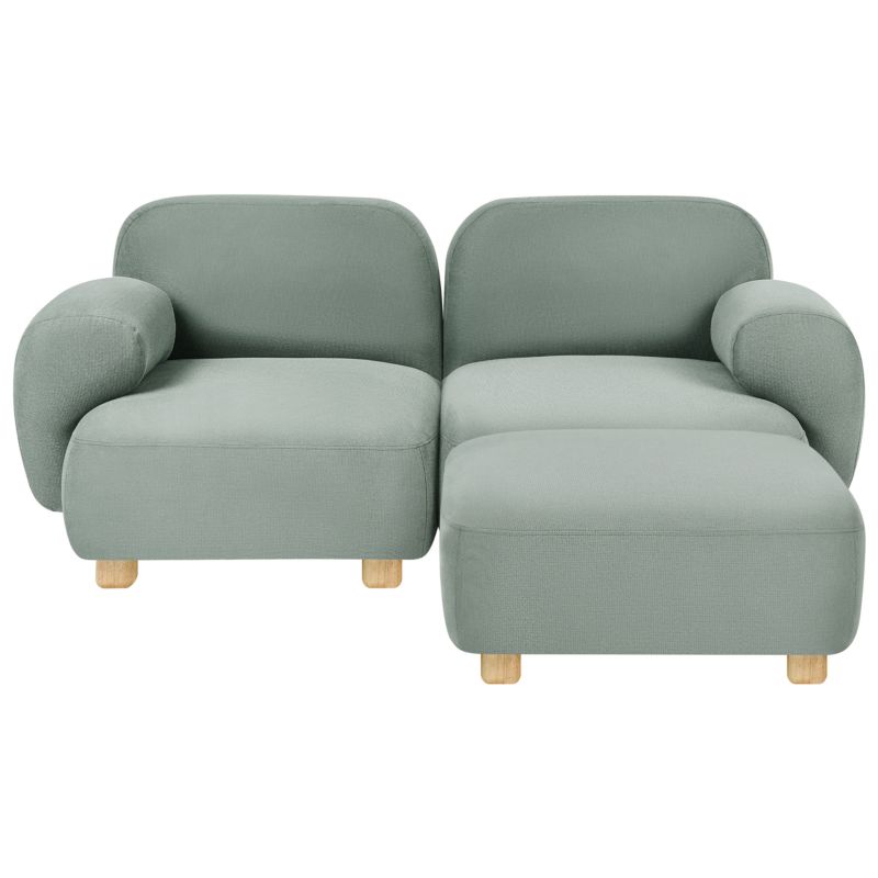 Sofa modułowa dla 2 osób Amli Jasnozielony z otomaną 1 kpl
