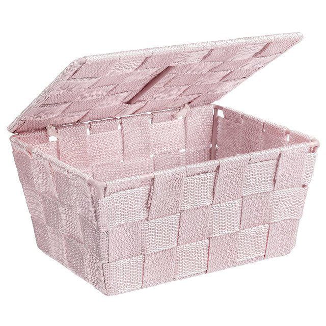Koszyk łazienkowy Wenko Adria z pokrywą różowy 19x14x10 cm tworzywo sztuczne 1 szt.