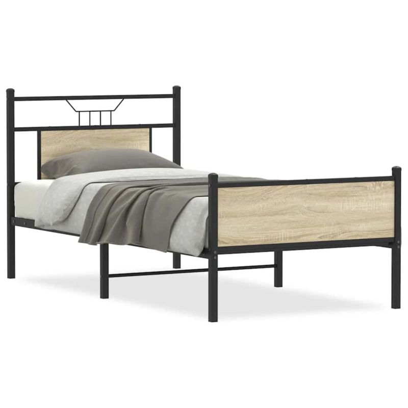 Rama łóżka WaszeMeble 80x200 cm Dąb sonoma drewno WM-4106970 1 szt.