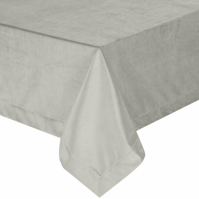 Obrus MELINDA Eurofriany 140 x 180 cm srebrny welwetowy z ozdobną listwą 1 szt.