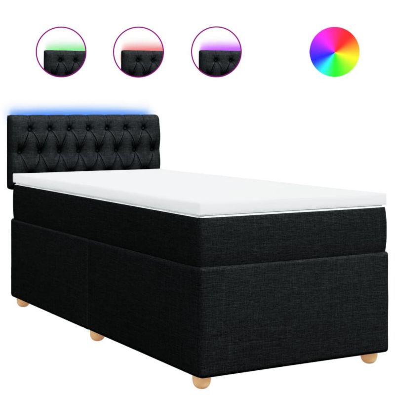 Łóżko kontynentalne WaszeMeble 80x200 cm czarne WM-3288816 1 szt.
