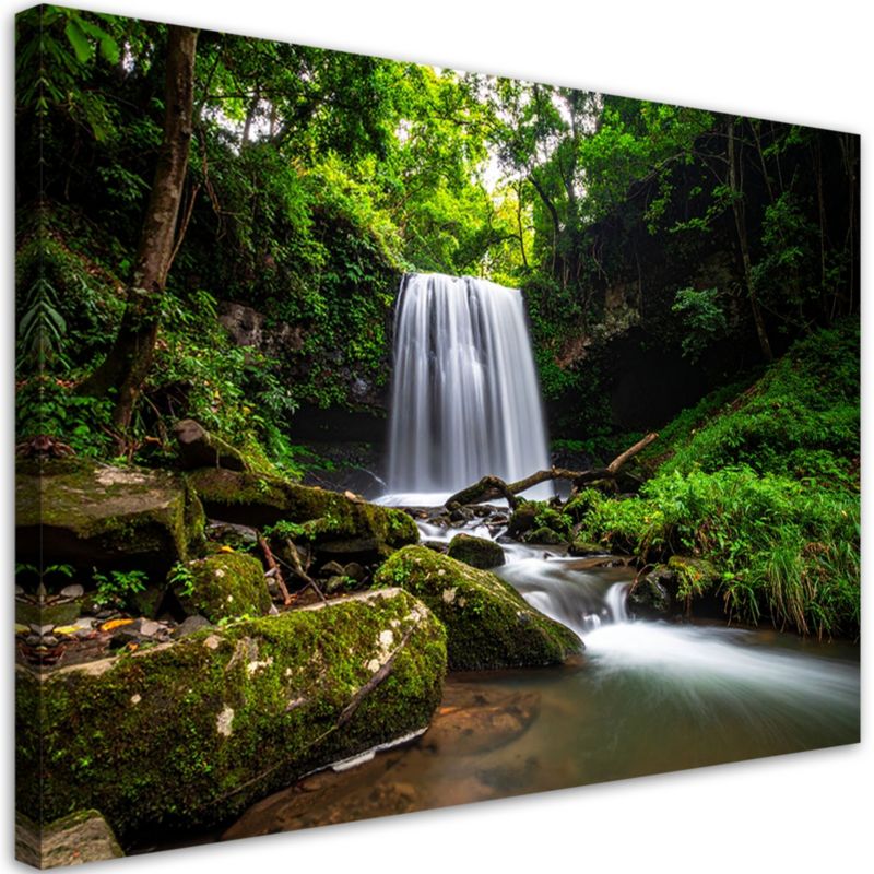Obraz do salonu sypialni biura Feeby Krajobraz wodospad drzewa natura 100x70cm 1szt