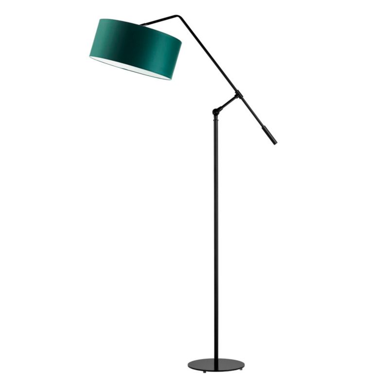 Lampa stojąca Volta Light Factory podłogowa przegubowa regulowana z abażurem butelkowa zieleń walec AVADO 1szt.