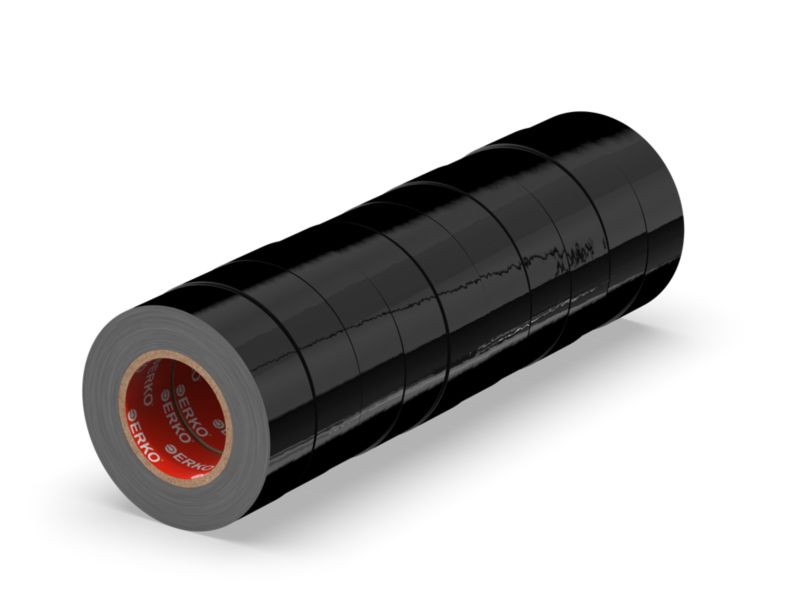 Taśma izolacyjna ERKO 15 mm x 10 m czarna 10 szt.