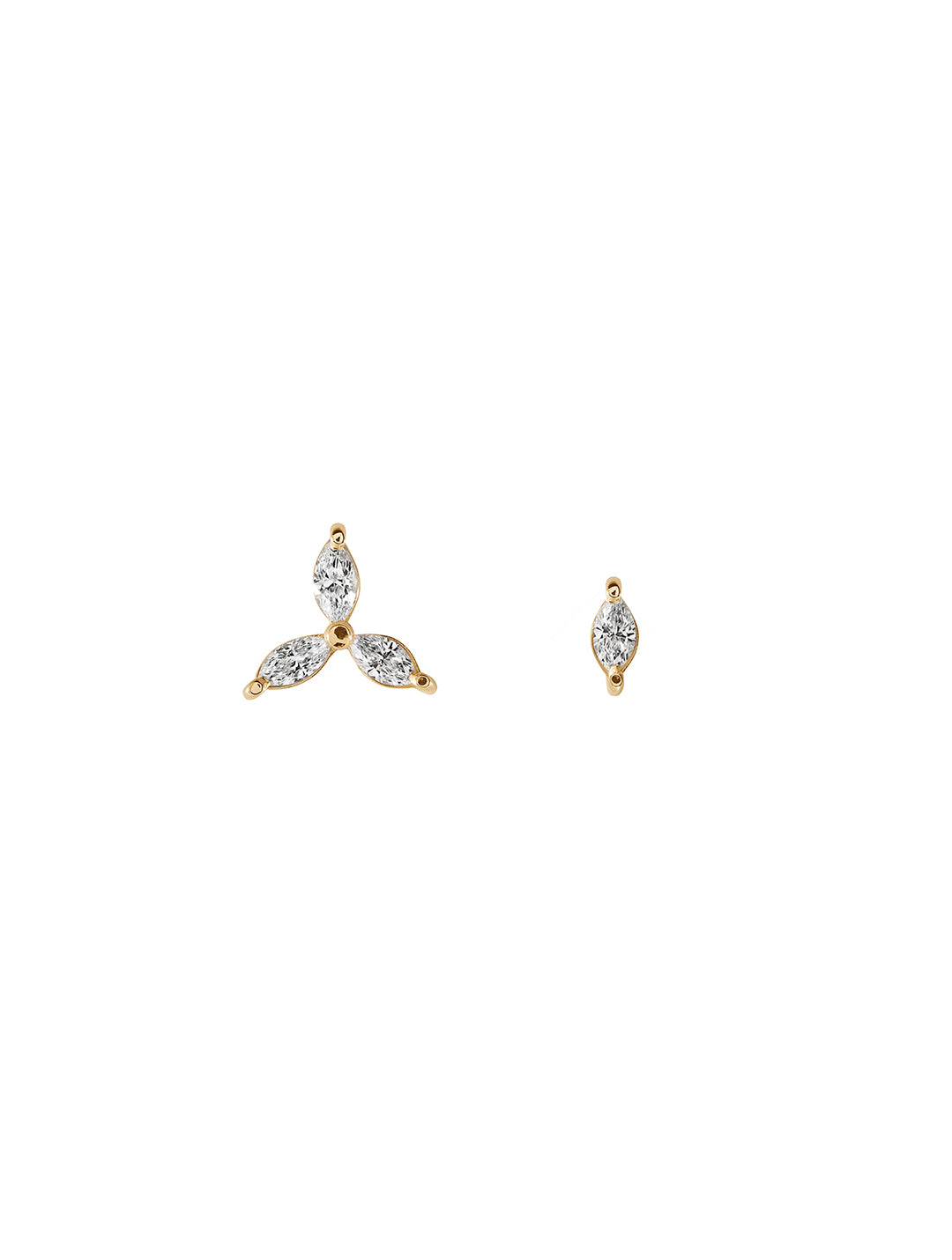 Stella Earrings - Asymetryczne kolczyki z brylantami, markiza