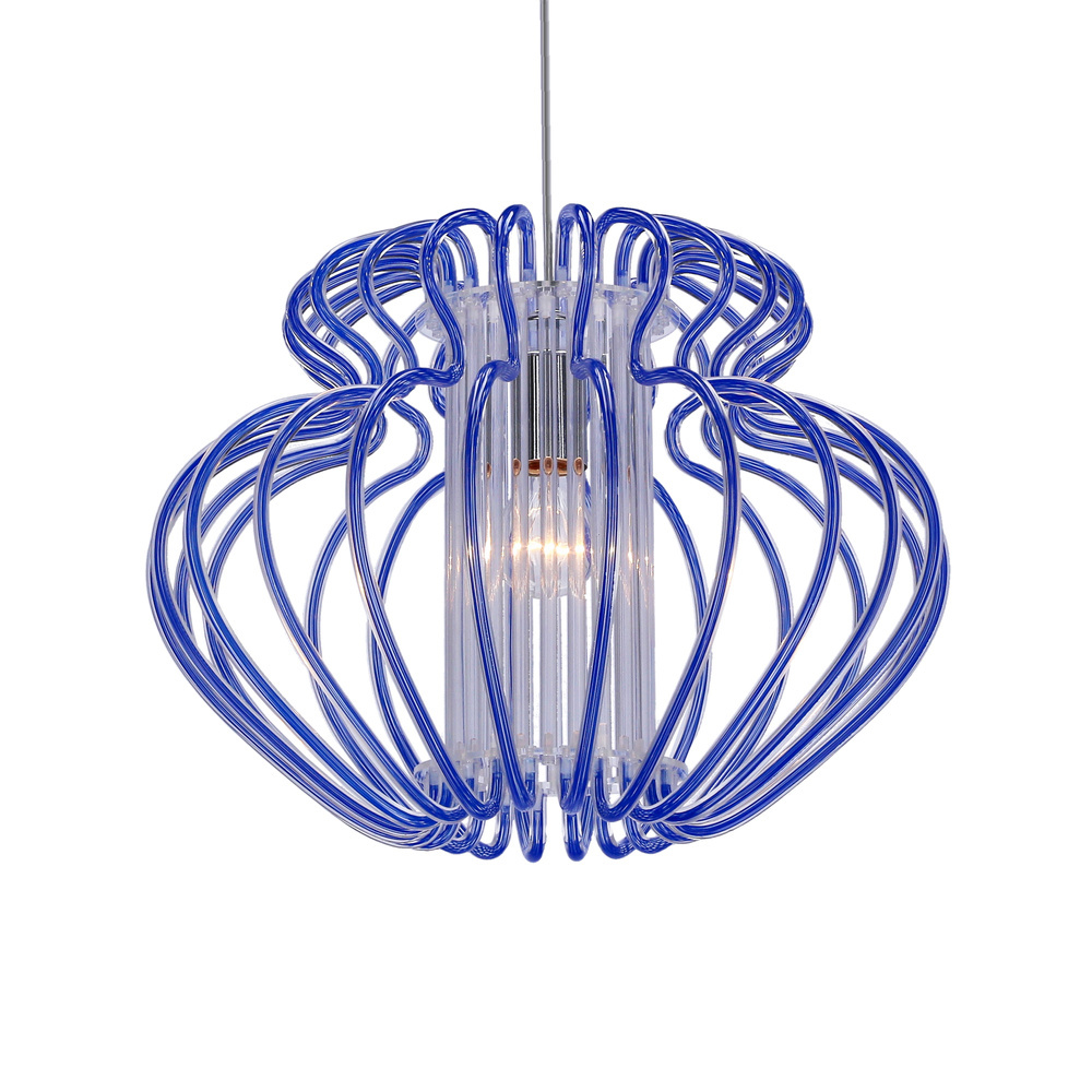 Niebieska lampa wisząca sufitowa E27 do salonu IMPERIA 52 cm