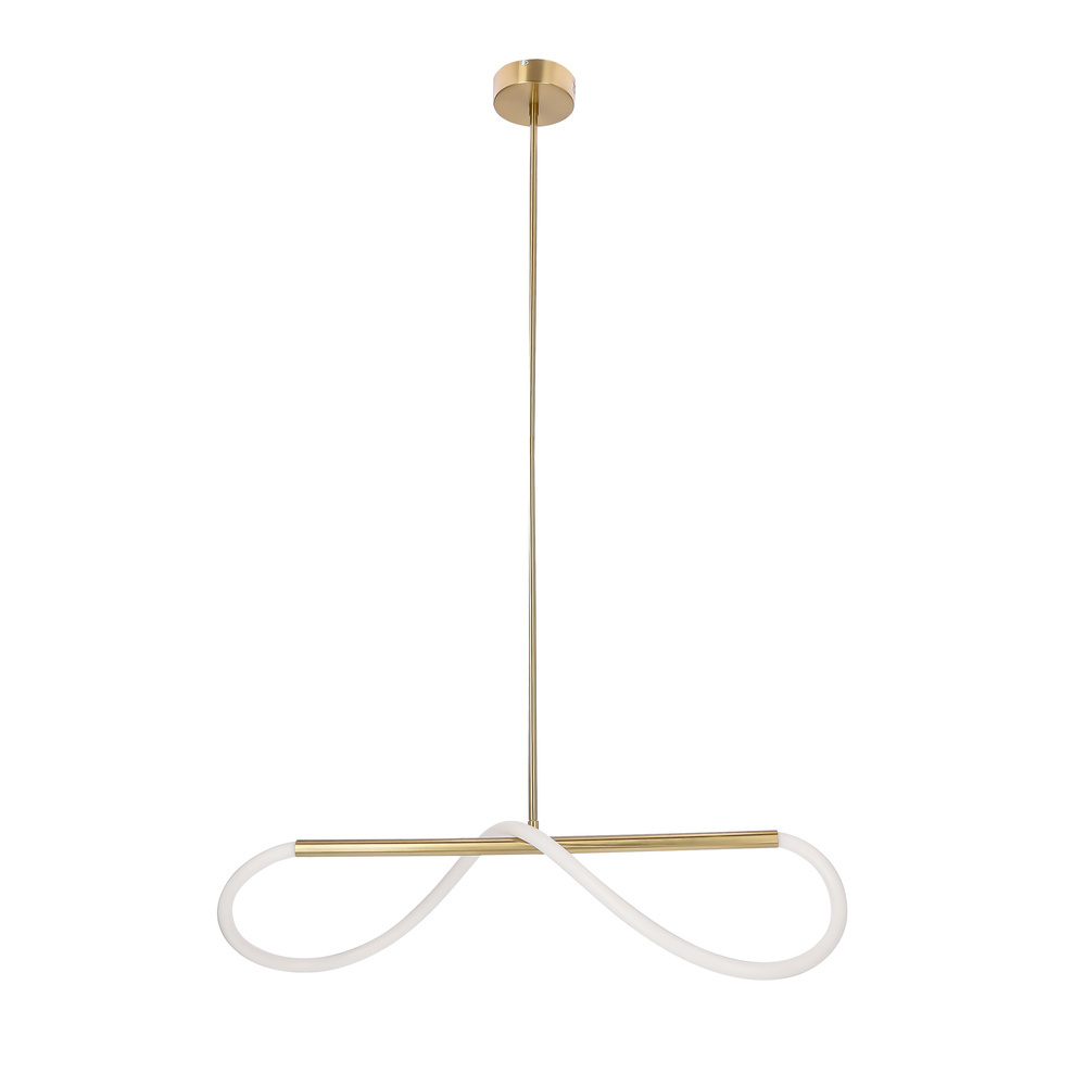 Złota lampa wisząca LED podłużna nad stół 80 cm SUPREME metal