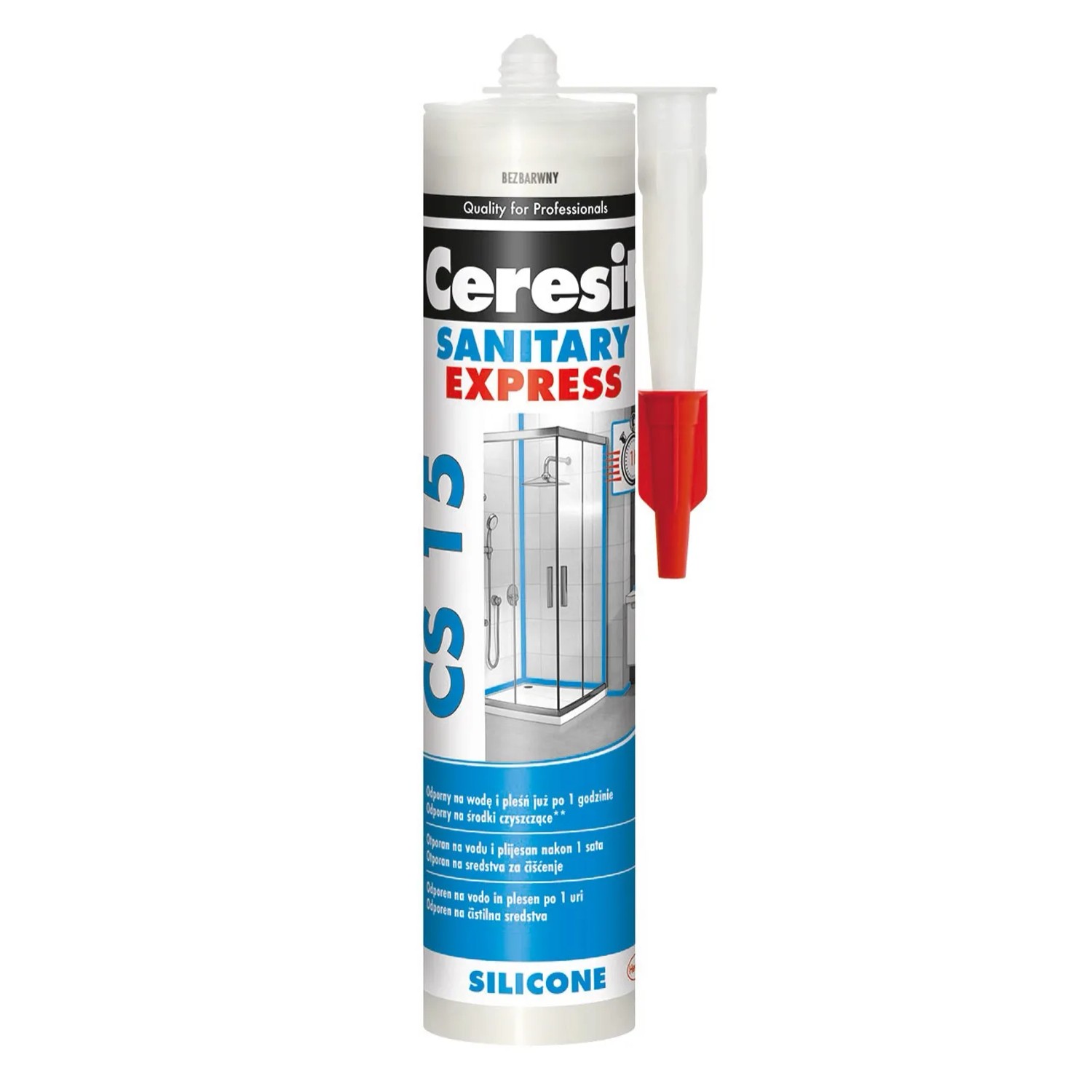 Ceresit Silikon sanitarny Express CS125 bezbarwny, 280 ml