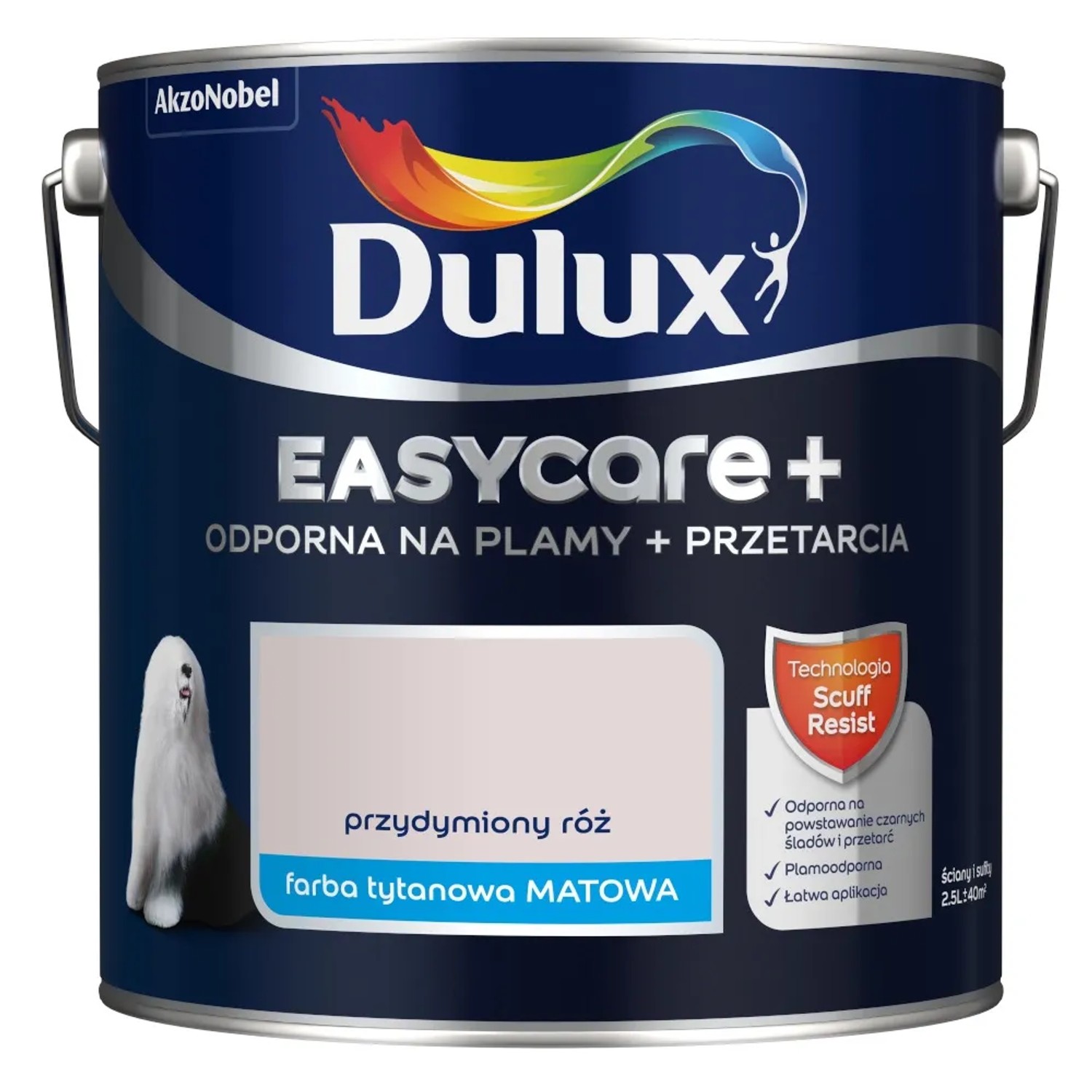 Farba Dulux EasyCare+ przydymiony róż 2,5L