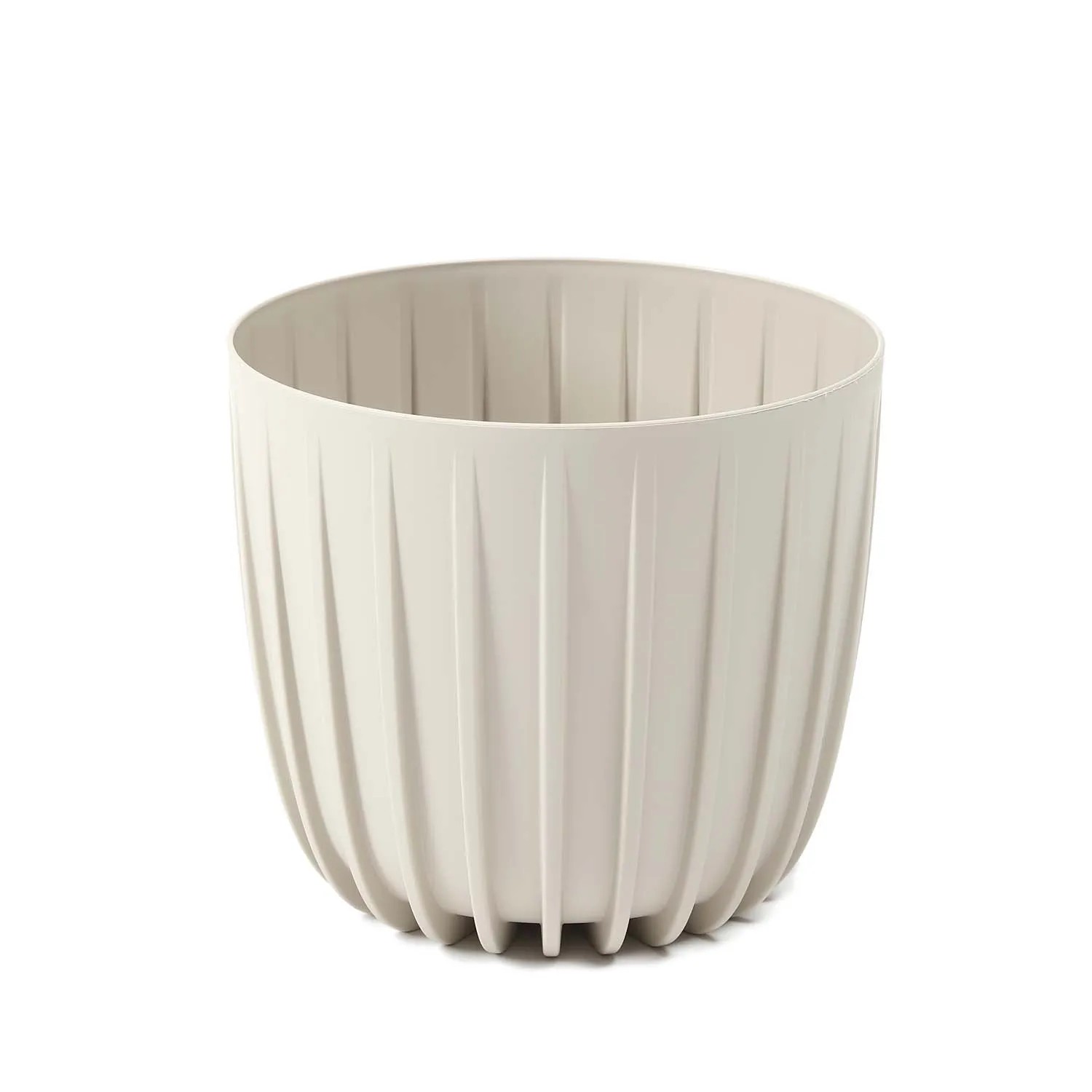 Osłonka Mira niska beżowa recycled - śr. 16 cm